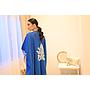 PF Embroidered Linen Abaya/Bisht ( Blue & White)