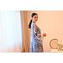 PF Embroidered Chiffon Kimono (Blue & White)