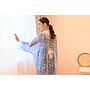 PF Embroidered Chiffon Kimono (Blue & White)