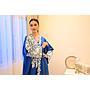 PF Embroidered Linen Abaya/Bisht ( Blue & White)