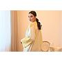 PF Embroidered Linen Abaya/Bisht (White & Golden)