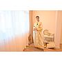 PF Embroidered Linen Abaya/Bisht (White & Golden)