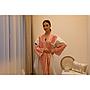 PF Embroidered Linen Abaya/Bisht (White & Pink)