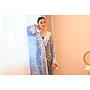 PF Embroidered Chiffon Kimono (Blue & White)
